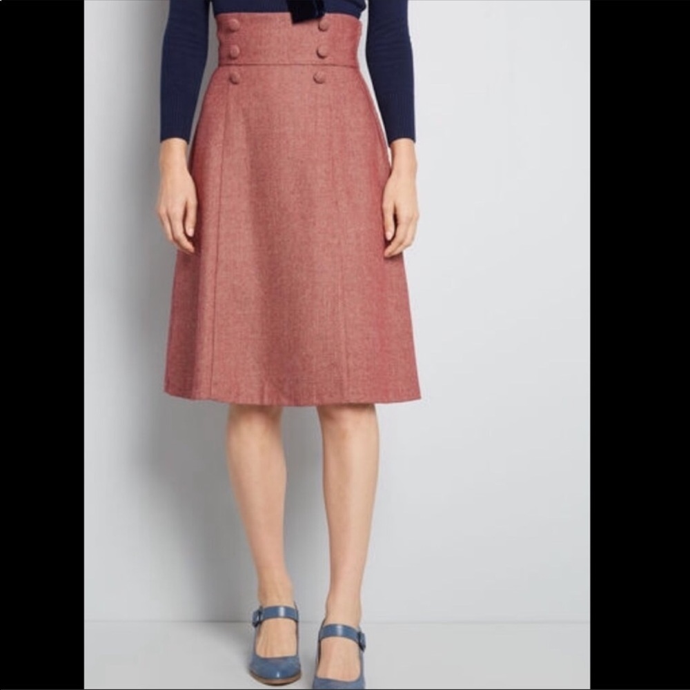 ModCloth Timeless Elements High Waisted Midi Skirt